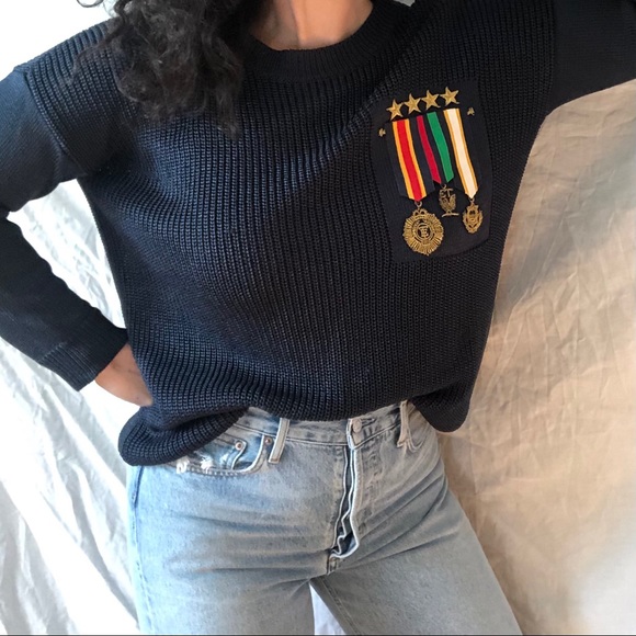 Military Motif Sweater by Linda Allard Ellen Tracy - Picture 3 of 16